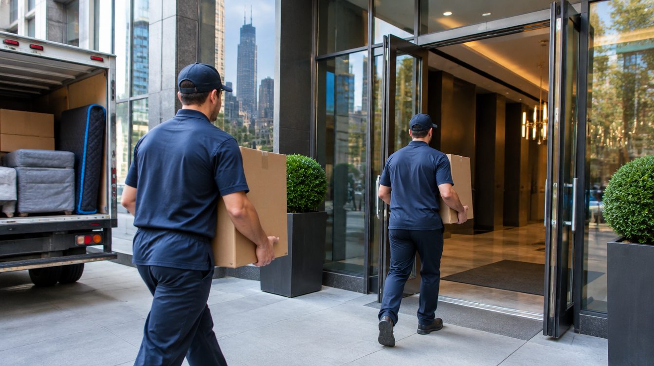 Professional movers at a home in Chicago, IL (60601)