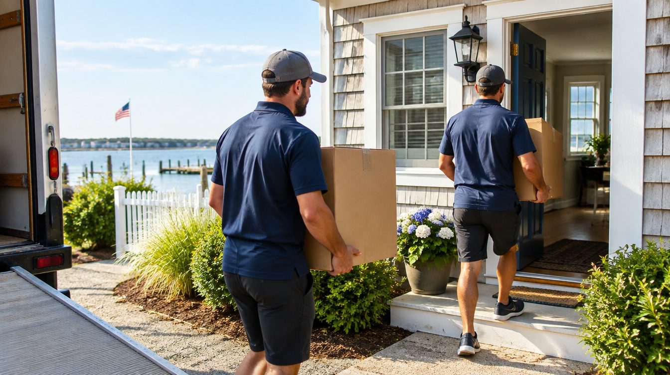 Professional movers at a home in North Beach, MD