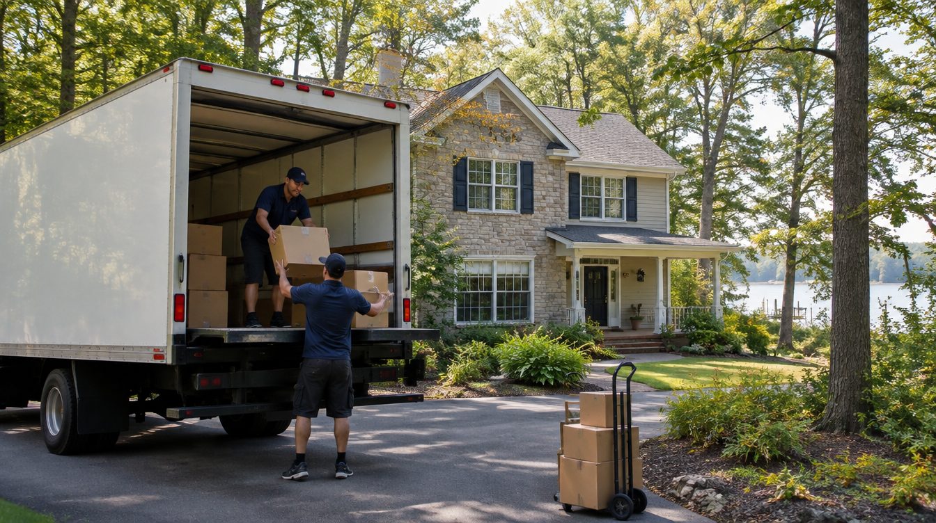 Professional movers at a home in Prince Frederick, MD