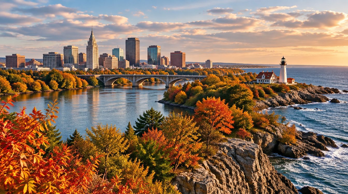 Connecticut scenery — a landmark landscape view of the state