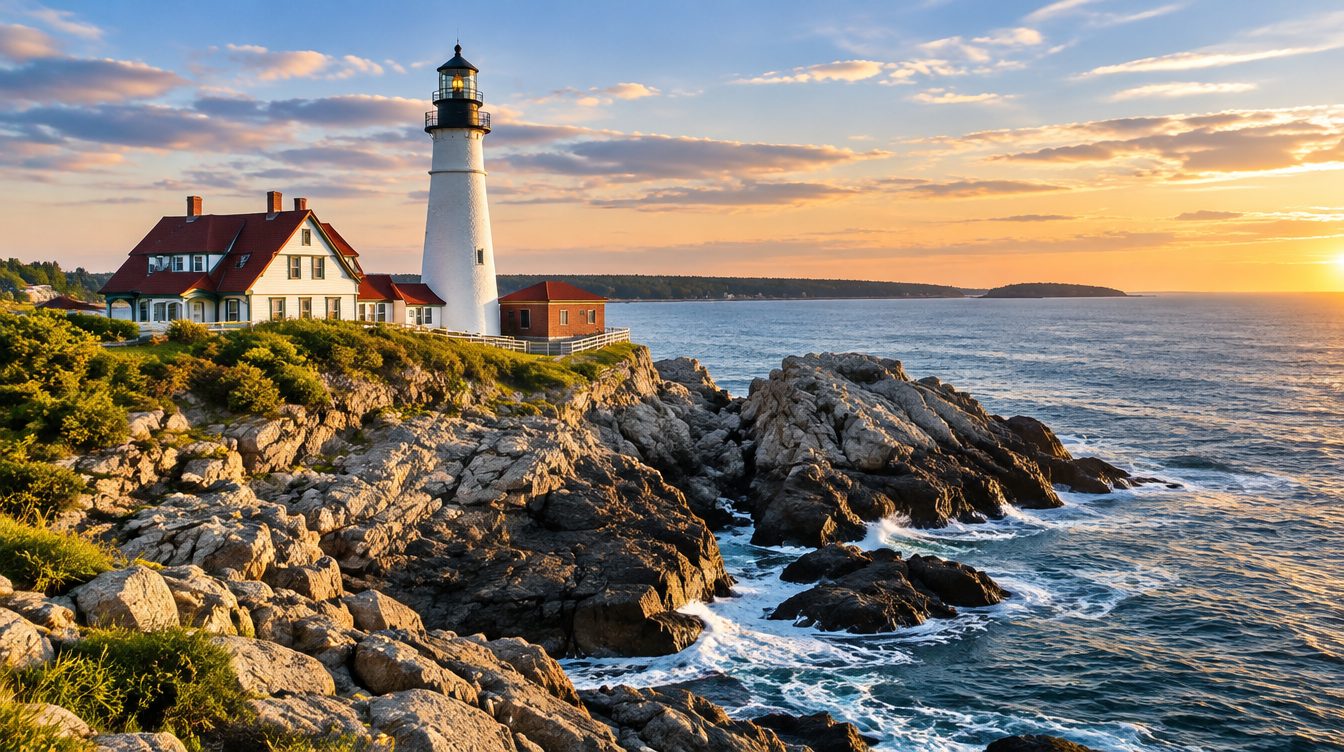 Maine scenery — a landmark landscape view of the state