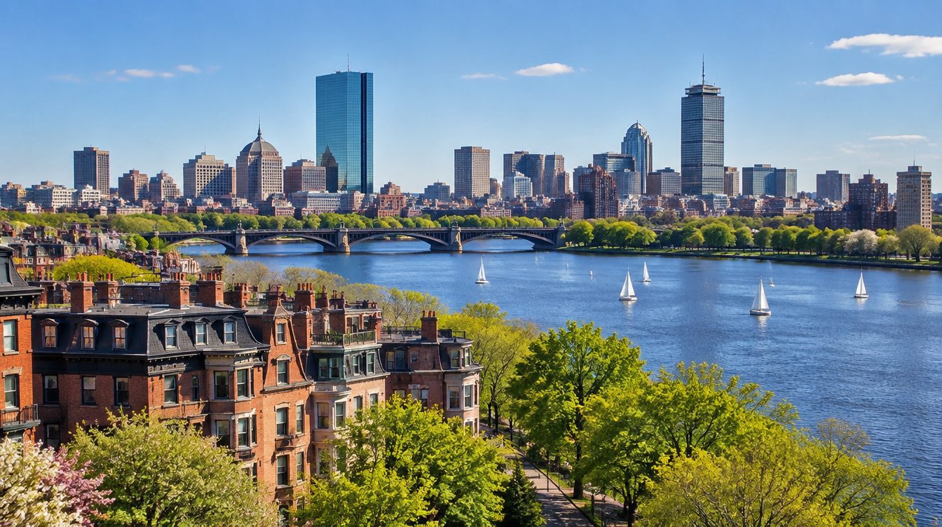 Massachusetts scenery — a landmark landscape view of the state