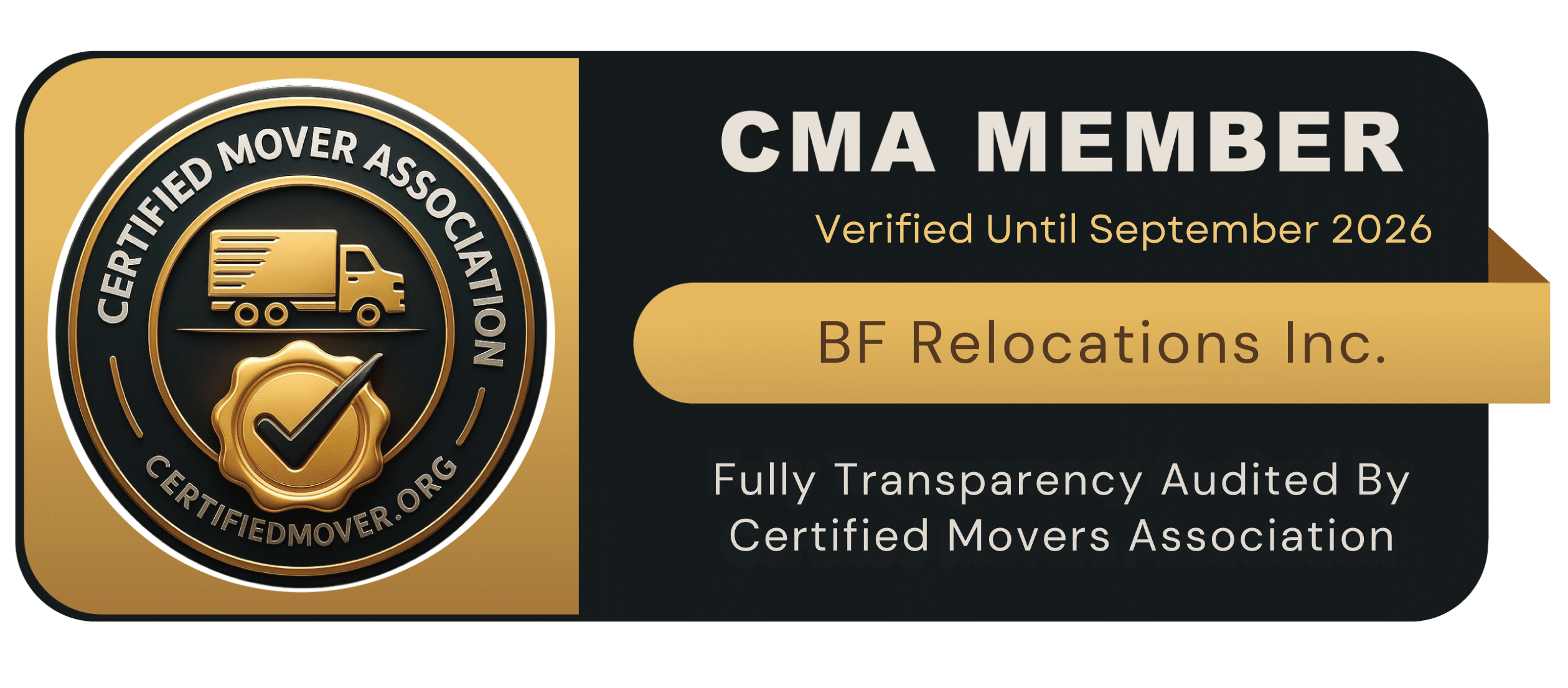 BF Relocations Inc - Certified Mover Association Badge